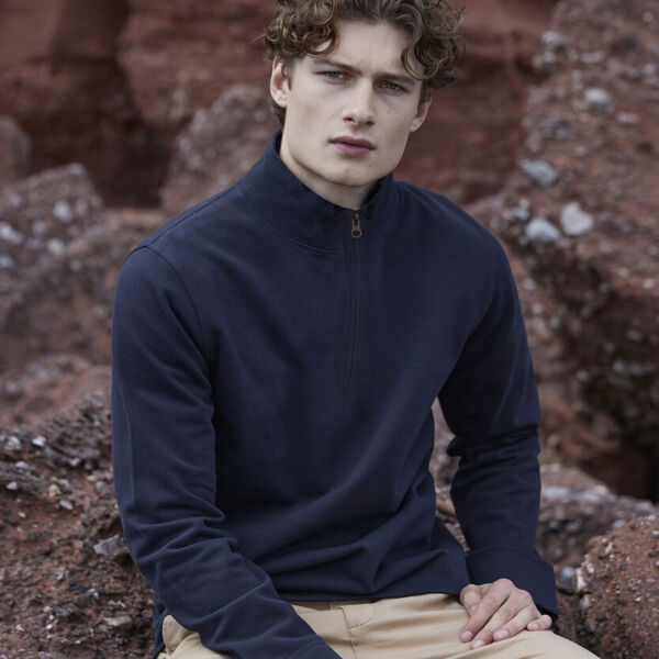 Premium piqué 1/4-zip top Thumbnail