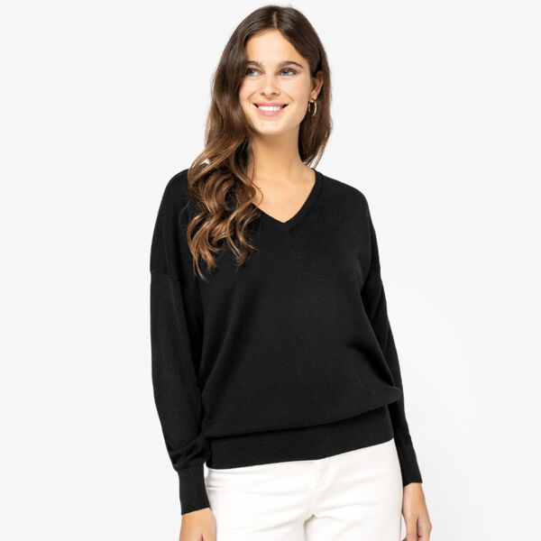 Spasso Ladies TENCEL™ V Neck Sweater Thumbnail